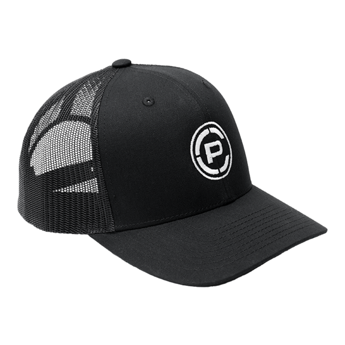 CP Logo Trucker Hat Black/ White 3/4