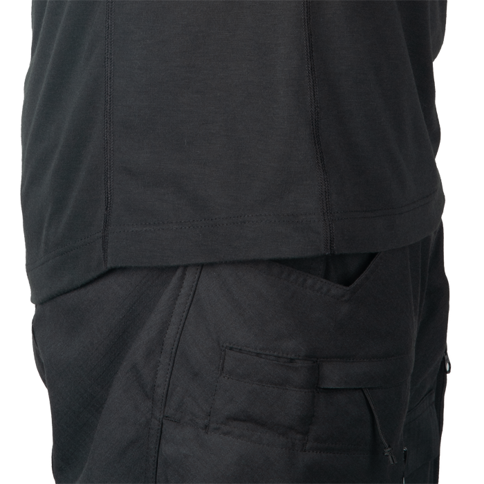 Shaped hem, longer in the back