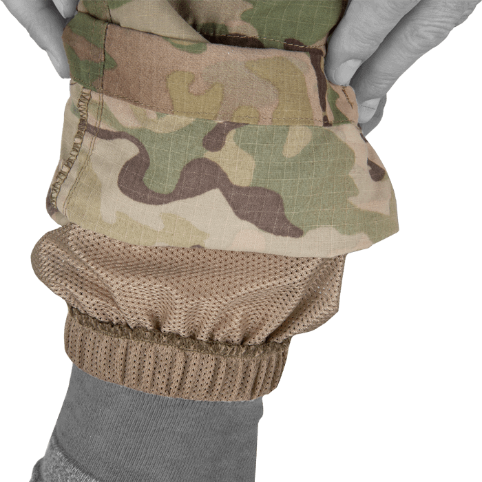 Built in lower leg gaiter for insect repellency