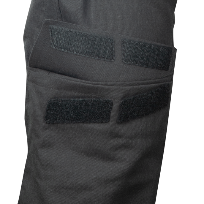 Increased size calf pocket with velcro closure