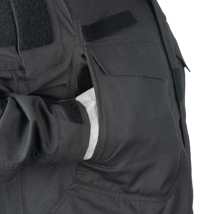 Set in chest pocket with side entry