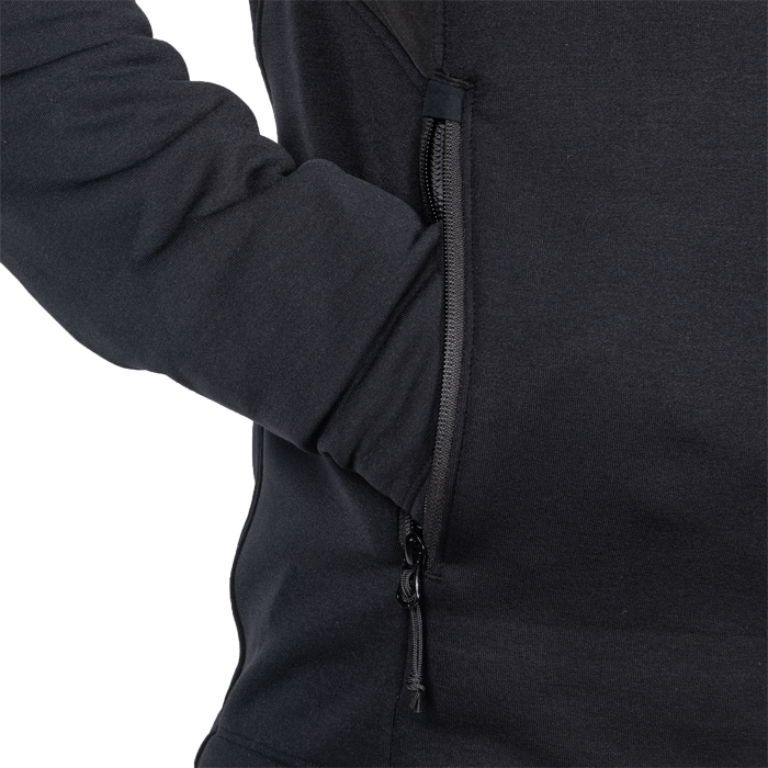 ZIPPERED HAND POCKETS WITH STOWABLE ZIPPER PULL