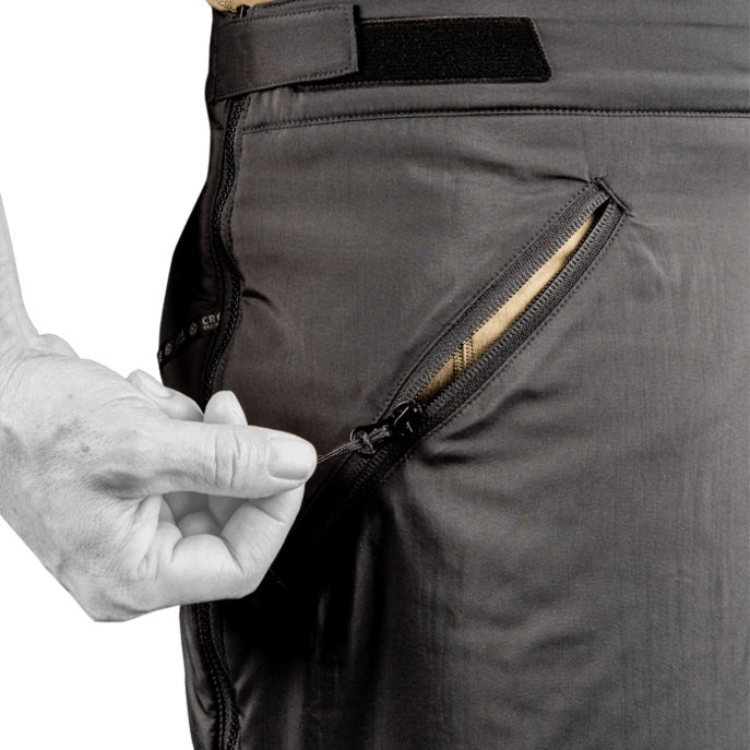 Zippered pass through pockets