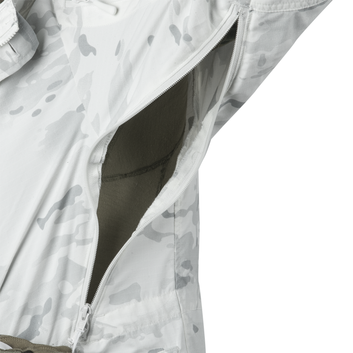 VENTILATION PIT ZIPS, EXTENDS TO FRONT FOR ARMOR ACCESS