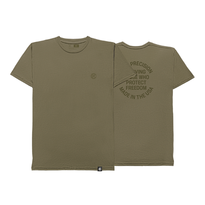 Inscription Tee Military Green Front and Back Inscription Tee Military Green Front and Back
