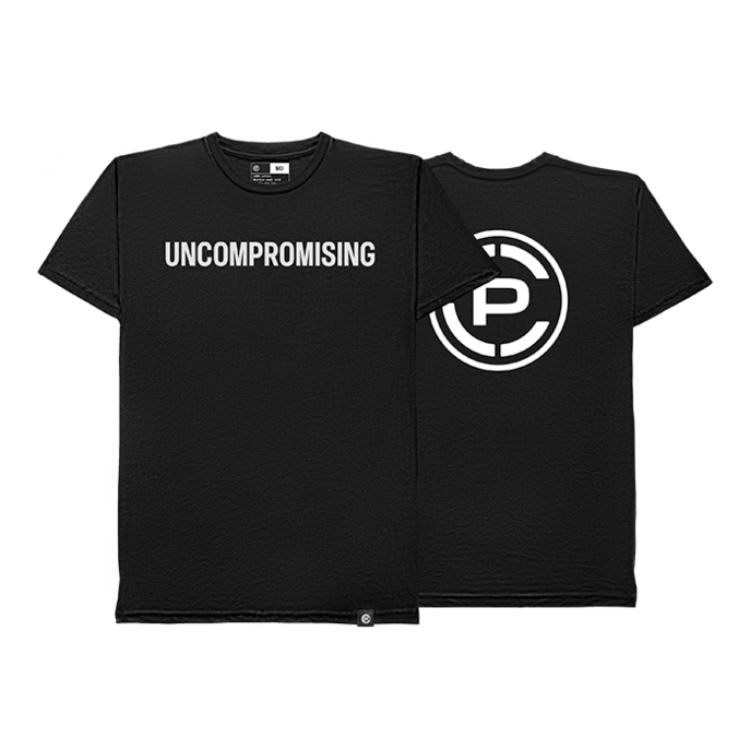 Uncompromising Tee Black Front and Back