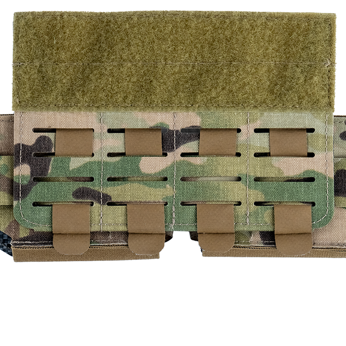 Durable neoprene straps securely attach to the MOLLE panel