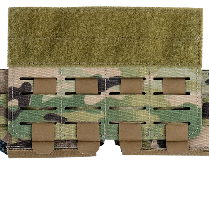 Durable neoprene straps securely attach to the MOLLE panel