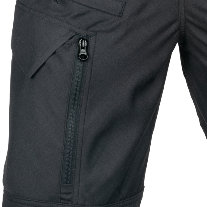 Zippered entry at cargo pocket