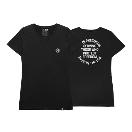 Women's Inscription Tee Black Front and Back