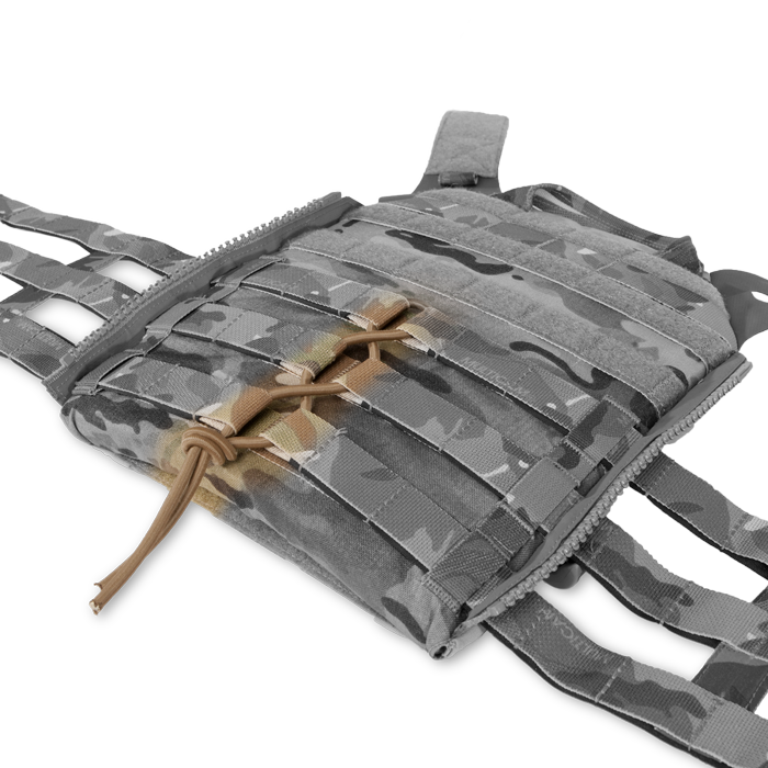 Webbing loops on the back of the shoulder straps to support back panels