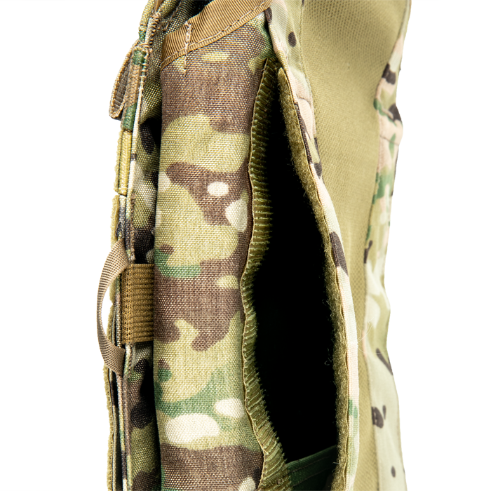 Low profile interior slots for slip in Velcro® pockets