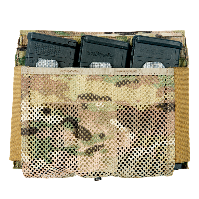 Rear pocket expands to hold a ballistic plate or R-SERIES™ M4 MAG RETAINER