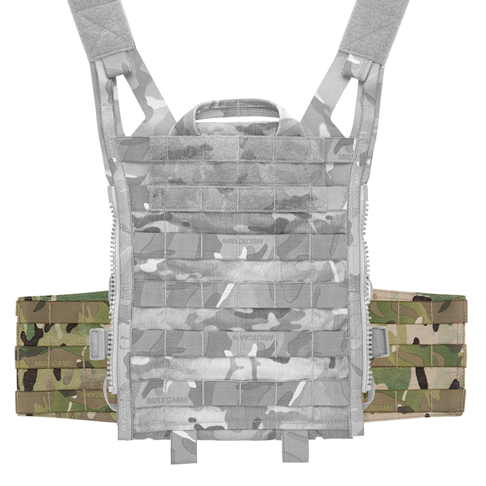 Ambidextrous design allows for connection to front or back of carrier